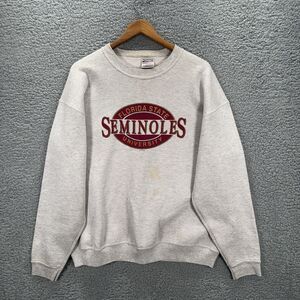 Vintage Florida State Seminoles Sweatshirt Mens XL Gray NCAA Football Oneita 90s